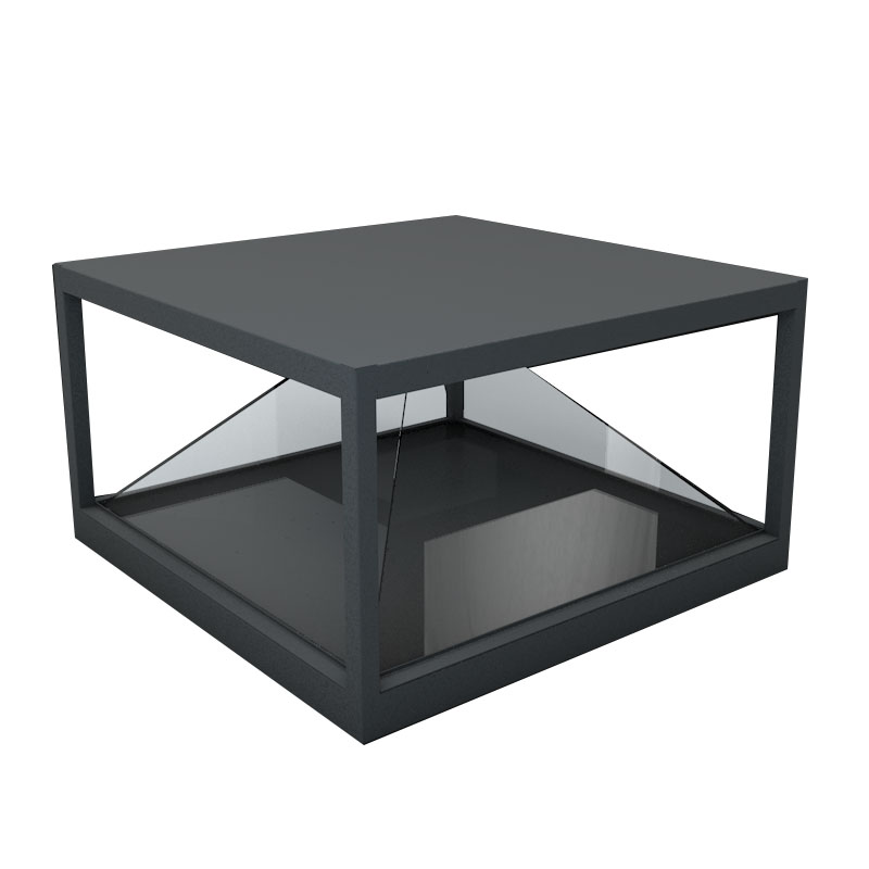 3D投影全息展示柜3m*3m360度桌面倒三角全息白玻鍍膜可移動拆卸全息展示柜